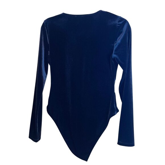 Pimkie Womens Body Suit Size Medium Black Velvet Mesh Stretch Casual New - Picture 2 of 9